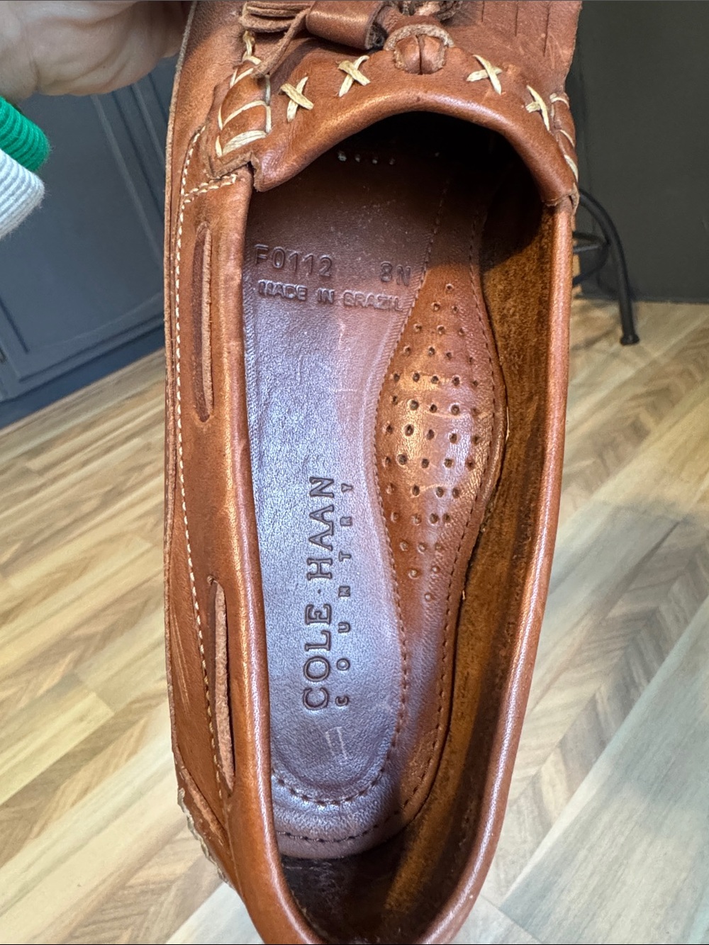 Cole Haan Women's Tan Leather Tassel Loafers - Picture 5 of 5